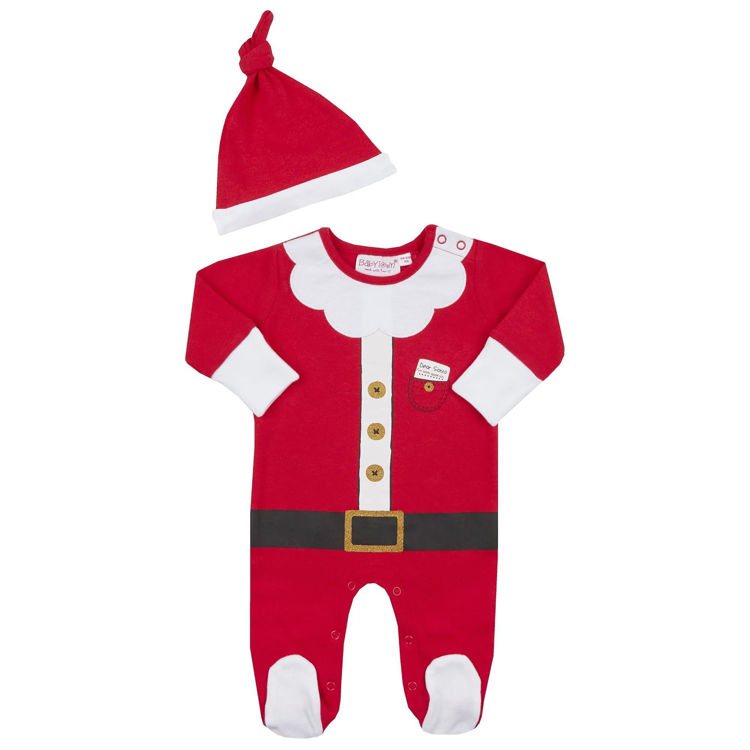 Picture of 2519-CHRISTMAS Baby Girls Boys Santa Grow and Hat Set